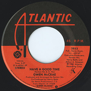 THE GREAT SENSATION 新品2LPレコード Gwen McCrae / Funky Sensation/Have A Good Time (7inch) / Atlantic