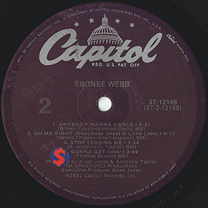 Ebonee Webb / S.T.(LP) / Capitol 1981 USオリジナル盤 VG+/EX