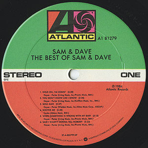 Sam & Dave / The Best Of Sam & Dave (LP) / Atlantic 1984 US