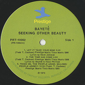 Bayete Umbra Zindiko / Seeking Other Beauty(LP) / Prestige