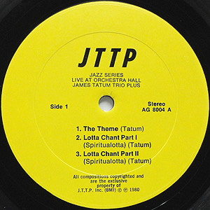 ★ James ライブ盤 レコード LP James Tatum / Live at Orchestra Hall & The Paradise Theater