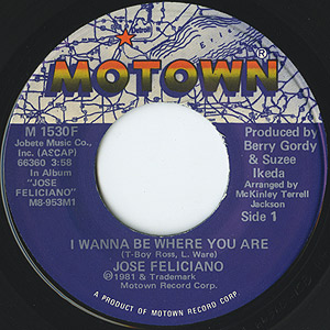 Jose Feliciano / I Wanna Be Where You Are(7inch) / Motown