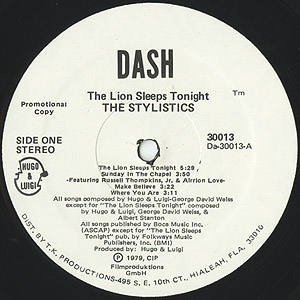 洋楽 D-Styles,Substance810 LP!!! The Stylistics / The Lion Sleeps Tonight (LP) / Dash 1979 US