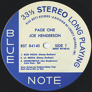 Joe Henderson / Page One(LP) liberty / Blue Note 1968 US盤 EX/EX