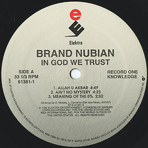 Brand Nubian / In God We Trust(2LP) / Elektra 1992 US
