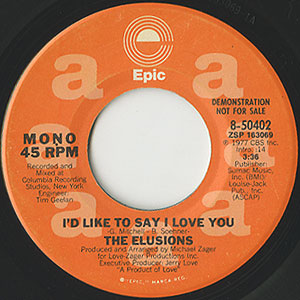 jazzy hiphop soul funk レコード　14枚 Elusions / I'd Like To Say I Love You(Promo7inch) / Epic