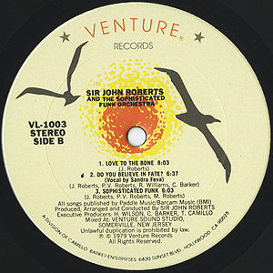 Sir John Roberts & The Sophisticated Funk Orchestra / S.T.(LP) / Venture 1979 USオリジナル EX-/EX- | Groovenut Records SOUL JAZZ FUNK 45 DISCO HIP HOP Sir John Roberts & The Sophisticated Funk Orchestra / S.T.(LP) / Venture 1979 USオリジナル EX-/EX- | Groovenut Records SOUL JAZZ FUNK 45 DISCO HIP HOP