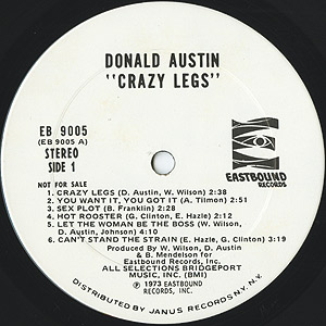 Donald Austin / Crazy Legs(Promo LP) / Eastbound 1973 USオリジナル