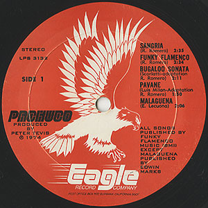 洋楽 PACHUCO US ORG LP Pachuco / S.T.(LP) / Eagle 1974 USオリジナル盤 EX-/EX