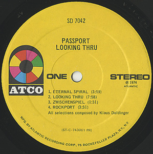 Passport / Looking Thru(LP) / ATCO 1974 USオリジナル盤 EX