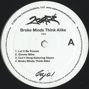 【レアCD】BROKE MINDS THINK ALIKE / 2 FOR 5 2for5 / Broke Minds Think Alike(2LP) / Cajo 2004 US