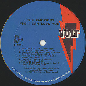 Emotions / So I Can Love You(LP) / Volt 1969 USオリジナル盤 VG+/EX