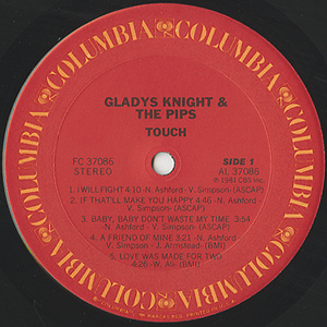 Gladys Knight & The Pips / Touch(LP) / Columbia 1981 USオリジナル