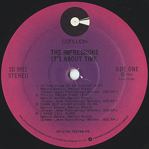The Impressions / It's About Time (LP) / Cotillion 1976 US