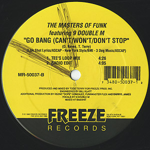 Masters Of Funk / Go Bang(12inch) / Feeze 1992 USオリジナル盤 EX
