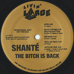 Shante / The Bitch Is Back(LP) / Livin Large 1992 US