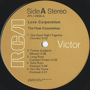Hues Corporation / Love Corporation(LP) / RCA 1975 USオリジナル盤