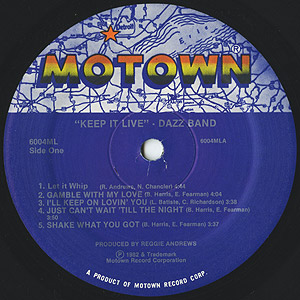 Dazz Band / Keep It Live (LP) / Motown 1982 USオリジナル盤 VG+/EX-, Disco