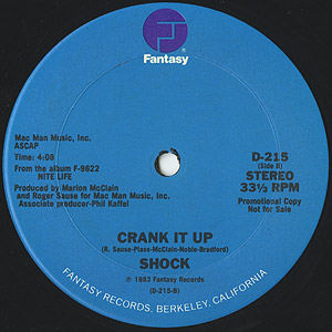 Shock / San Juan/Crank It Up (12inch) / Fantasy 1983 US