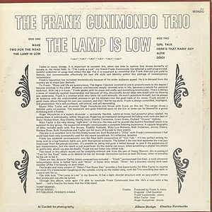 Frank Cunimondo Trio / The Lamp Is Low(LP) / Mondo 1969 US
