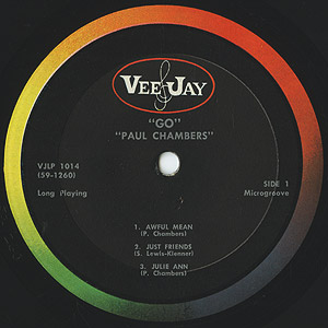 Paul Chambers / Go (LP) / Vee-Jay US盤 EX-/EX- | Jazz | Groovenut