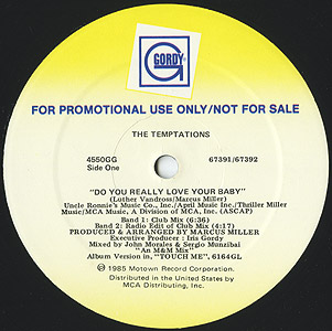 Temptations / Do You Really Love Your Baby (12inch) / Gordy 1985
