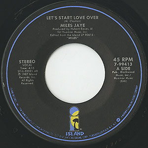 Ikie Smoov! ケンタッキー　G-RAP G-FUNK メロウ名盤 Miles Jaye / Let's Start Love Over(7inch) / Island 1987 US