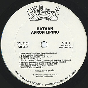 Joe Bataan / Afrofilipino(LP) / Salsoul 1975 USオリジナル盤