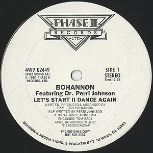 Bohannon / Let's Start II Dance Again(12inch) / Phase 2 1981 US