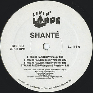 Shante / Straight Razor/Deadly Rhymes(Promo12inch) / Livin Large