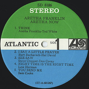 Aretha Franklin / Aretha Now(LP) / Atlantic 1968 USオリジナル盤 EX