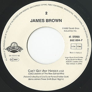 James Brown / Can't Get Any Harder(7inch) / Scotti Bros 1993