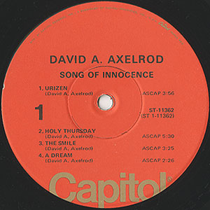 David Axelrod / Songs Of Innocence(LP) / Capitol USオリジナル盤 EX