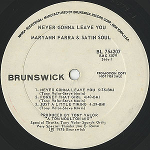 Maryann Farra & Satin Soul / Never Gonna Leave You(LP