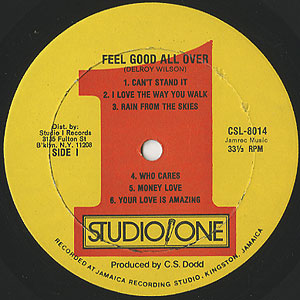 英7” Delroy Wilson Feel Good All Over / I Like The Way You Walk SO2057 Studio One /00050 Delroy Wilson - Feel Good All Over (Good All Over LP B3