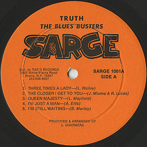 英LP The Blues Busters Truth  SRLLP26 Sarge /00260 The Blues Busters Truth 1978 Sarge 1001B LP Rare Great