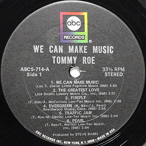 Tommy Roe / We Can Make Music(LP) / ABC 1970 USオリジナル盤 EX-/EX- | Groovenut  Records SOUL JAZZ FUNK 45 DISCO HIP HOP
