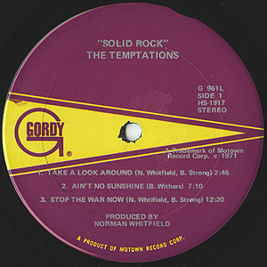 Temptations / Solid Rock(LP) / Gordy 1972 USオリジナル盤 EX-/EX