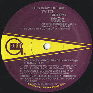 Switch / This Is My Dream(LP) / Gordy 1980 USオリジナル盤 NM/EX