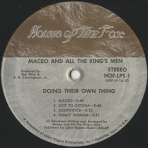 Maceo & All The King's Men / Doing Their Own Thing(LP) / House Of