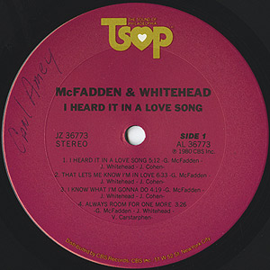 McFadden & Whitehead / I Heard It In A Love Song(LP) / TSOP
