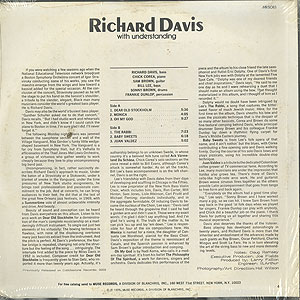 Richard Davis / With Understanding(LP) / Muse 1975 US盤 S/S