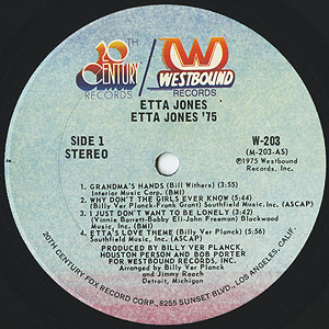 Etta Jones / 75(LP) / Westbound/20th Century 1975 USオリジナル盤