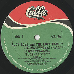 Rudy Love & The Love Family / S.T.(LP) / Calla 1976 USオリジナル盤