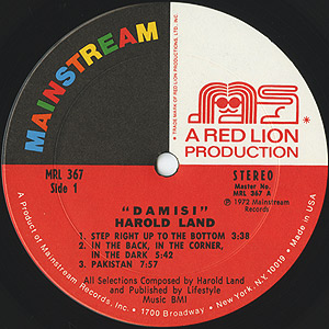 Harold Land / Damisi(LP) / Mainstream 1972 USオリジナル盤 EX