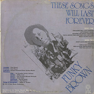 洋楽 Funky Brown These Songs Will Last Foreve Funky Brown : These Songs Will Last Forever (CD) -- Dusty