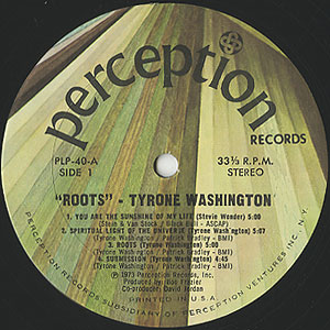 Tyrone Washington / Roots(LP) / Perception 1973 USオリジナル
