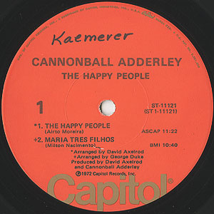 ★ＵＳオリジナル盤★『THE HAPPY PEOPLE』キャノンボール・アダレイ Cannonball Adderley Quintet / The Happy People(LP) / Capitol 1972