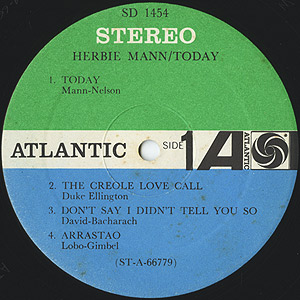 Herbie Mann / Today!(LP) / Atlantic 1967 USオリジナル盤 EX